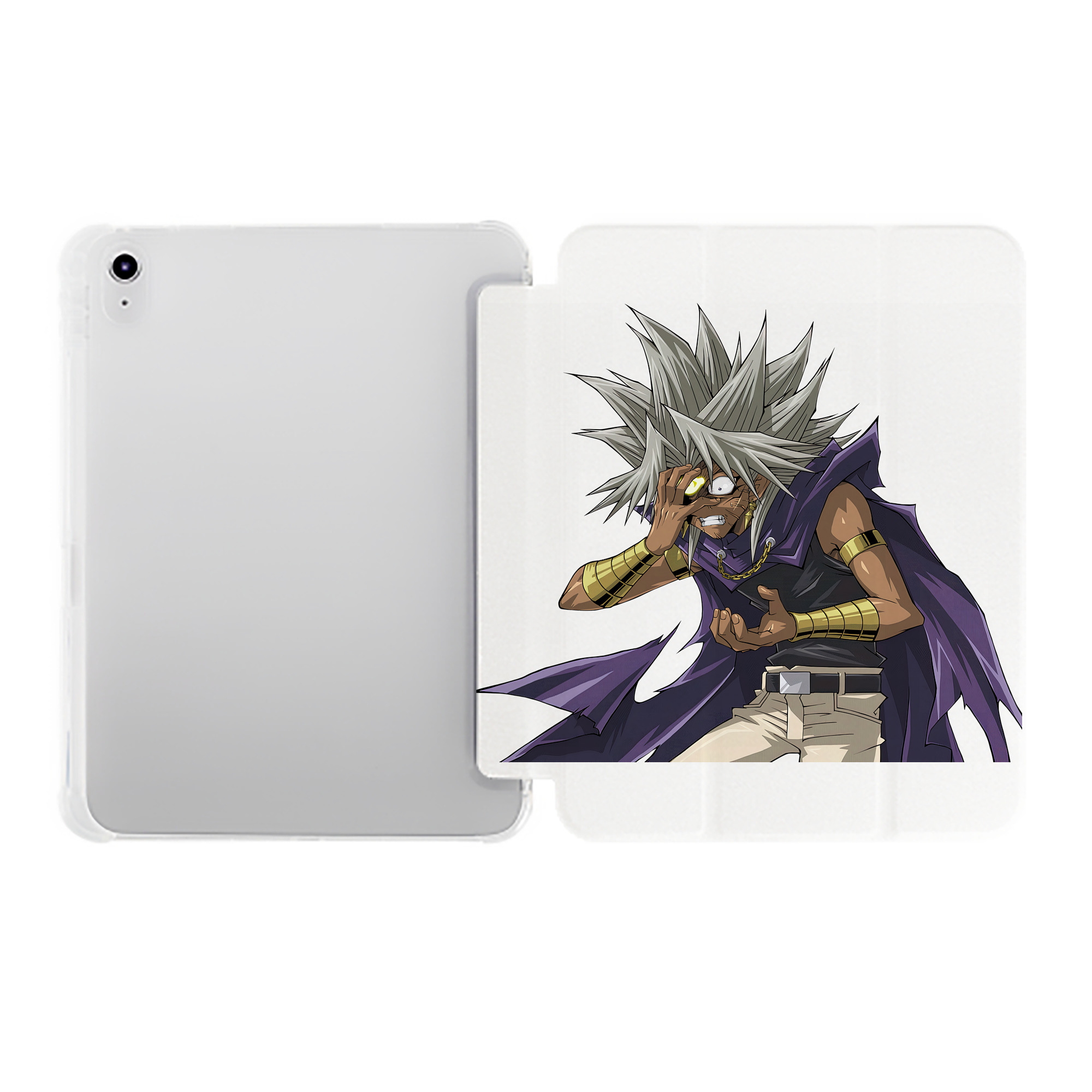 （画像用） 遊☆戯☆王 Yu-Gi-Oh! IPad ケース ペン収納付き 三つ折りスタンド PUレザー×シリコン 対応機種9.5/10.5/10.9インチ